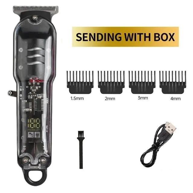 M�áquina de cortar cabelo USB recarregável sem fio - Foto 2