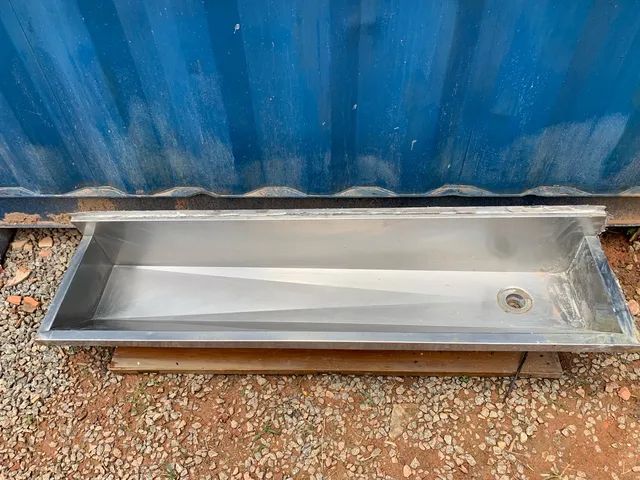 Cuba inox retangular para bebedouro 1,5m