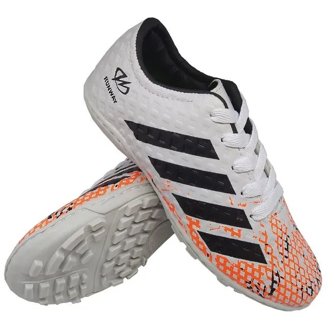 Chuteira Society Futebol de Grama Sintética Runway Branca - Foto 2