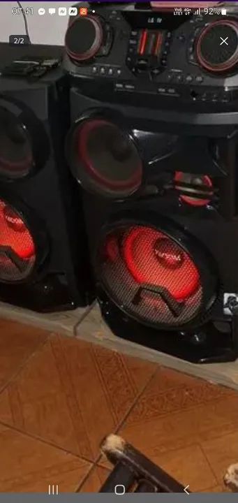 Som potente com alto falantes de LED - Foto 6