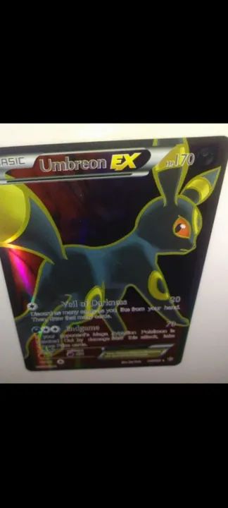 Carta Pokémon Umbreon EX -  Edição XY -  Número 170 cromada holográfica 