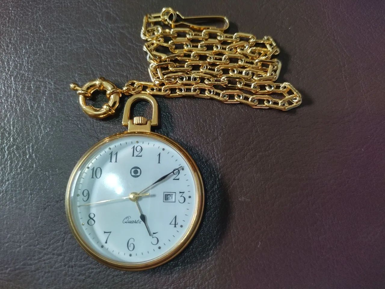 Relógio de Bolso Antigo Banhado a Ouro 