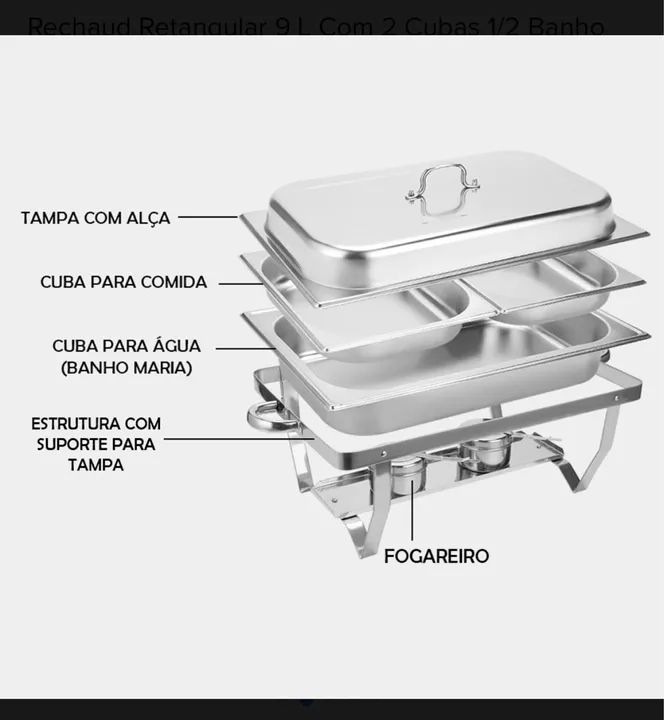 Aluguel de Rechaud 2 e 3 cubas  - Foto 2