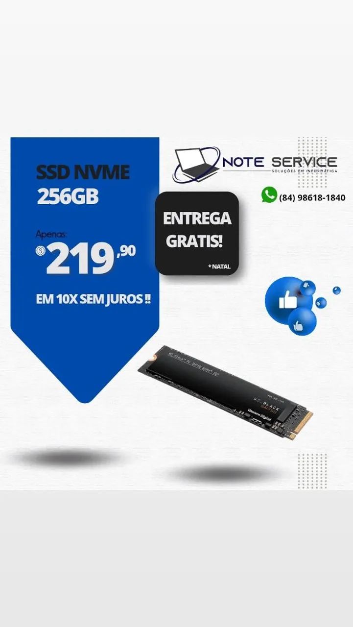 SSD NVME 256GB, 