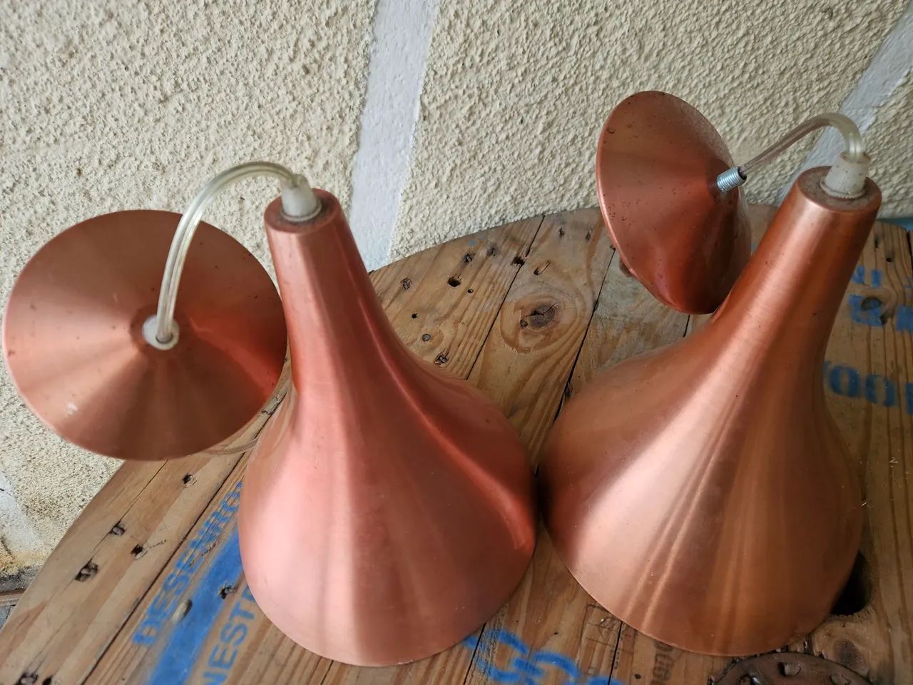 Par de Pendentes de cobre vintage