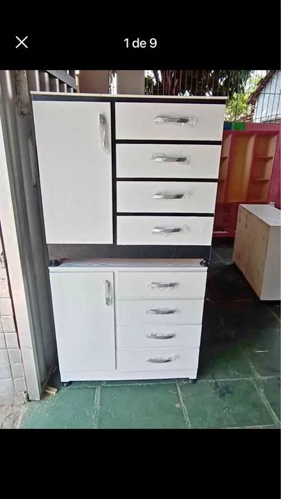 Cômoda Sapateira com 4 Gavetas em madeira de bloco - Foto 5