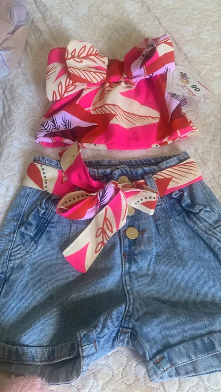 Conjunto cropped e calça rosa - Foto 2