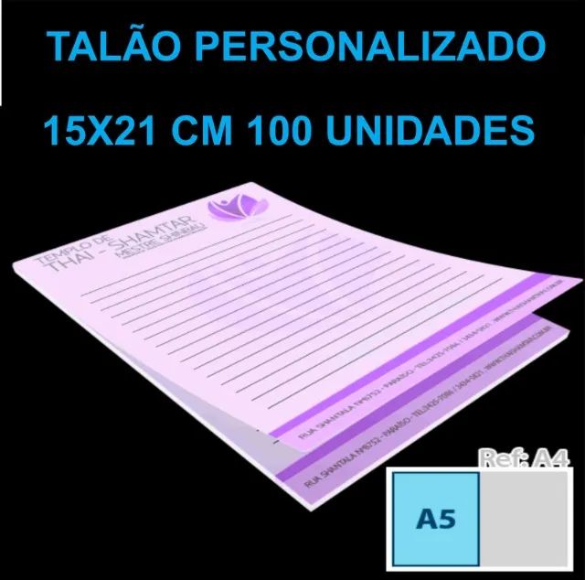 Talões Personalizados . 10 talões 15x21 cm . 