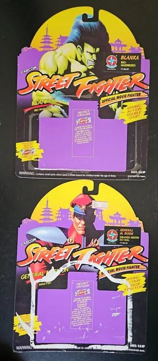 Lote com 04 encartes Street Fighter Estrela anos 90
