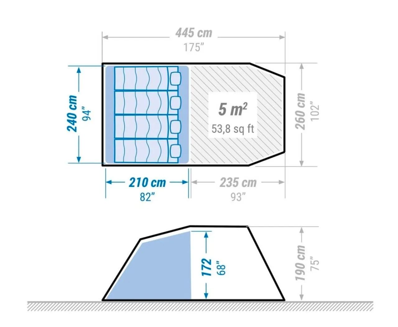Barraca Camping Arpenaz 4.1 - 4 pessoas Quechua - Foto 5