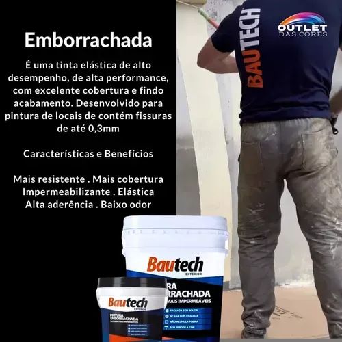 Mega Pintura Emborrachada Bautech 4kg Cores (borracha) - Foto 4