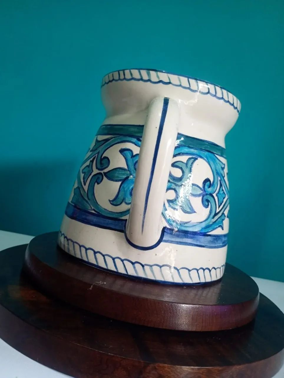 Antiga jarra decorativa em faiança portuguesa - Foto 6