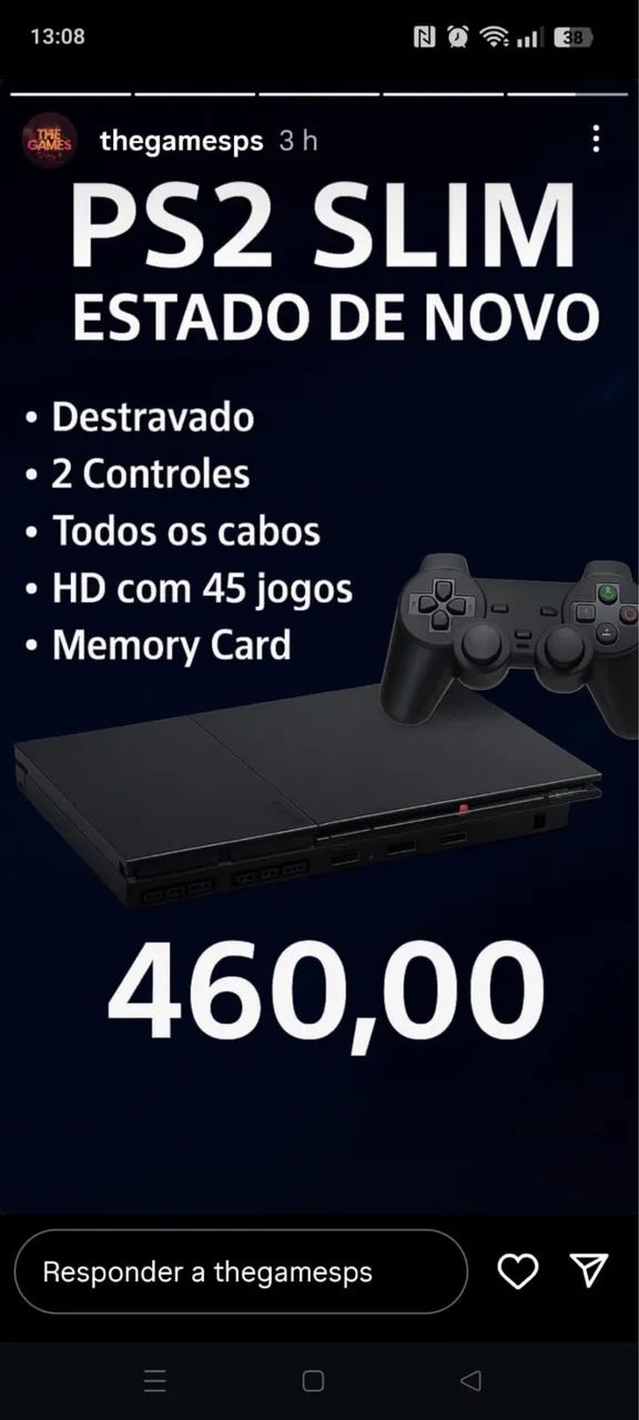 PS2 Desbloqueado + 2 controles 