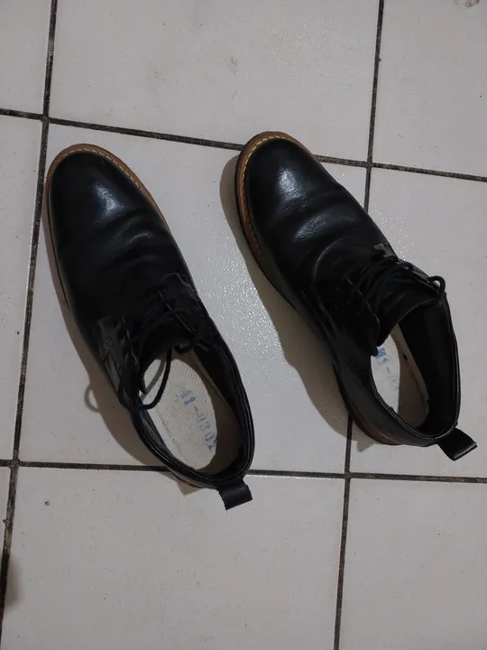Sapatos sociais pretos 100% couro legitimo