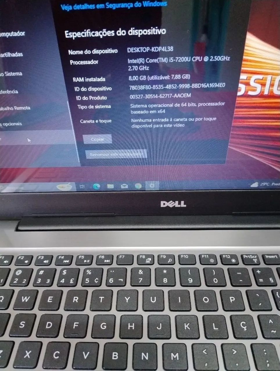 Notebook Dell Intel core i5 7 geração 8gb SSD 256gb com placa de vídeo 2gb com garantia  - Foto 4