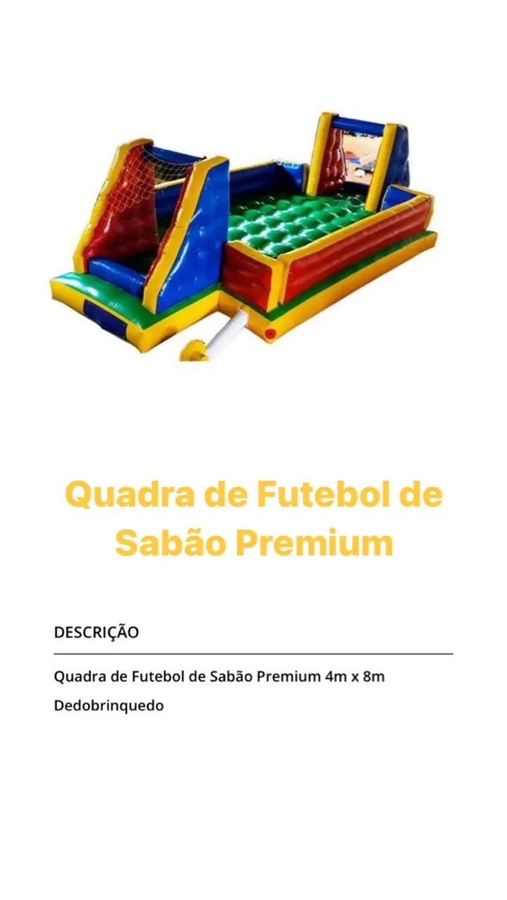 Quadra de Futebol de Sabão Premium 4m x 8m