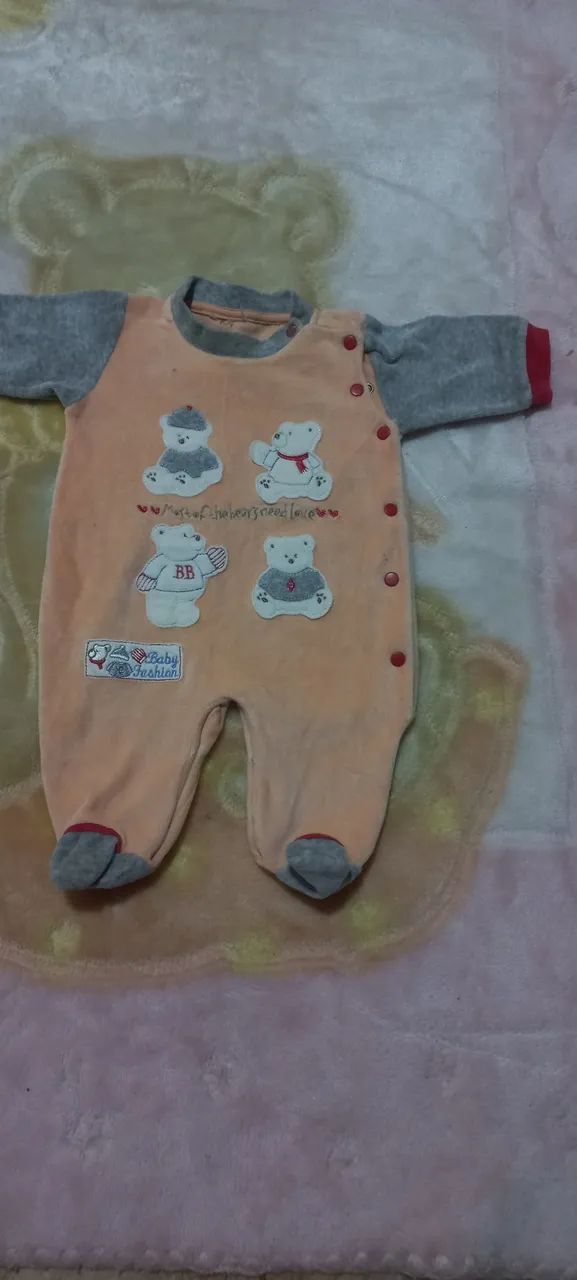 Macacão de Bebê com Estampa de Ursos