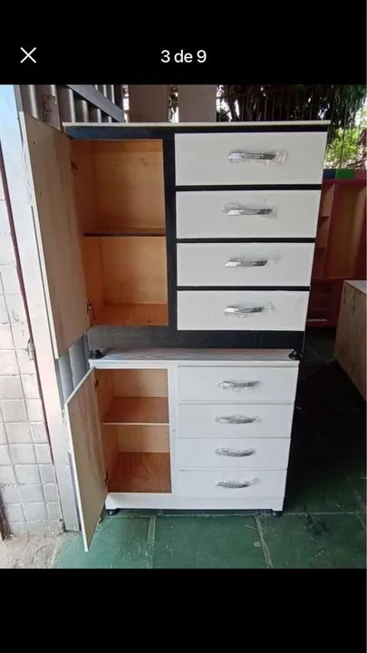 Cômoda Sapateira com 4 Gavetas em madeira de bloco - Foto 3