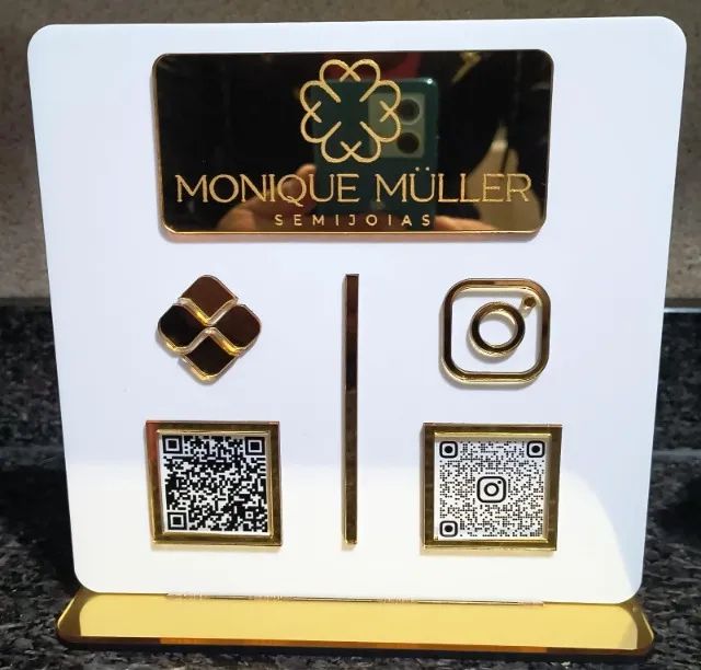 Placa Pix Instagram Google Qr code Personalizada Acrílico Loja - Foto 3