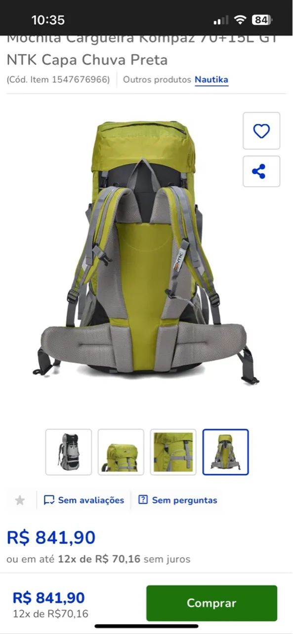 Vendo mochila Kompaz 70+15L promoção  - Foto 4