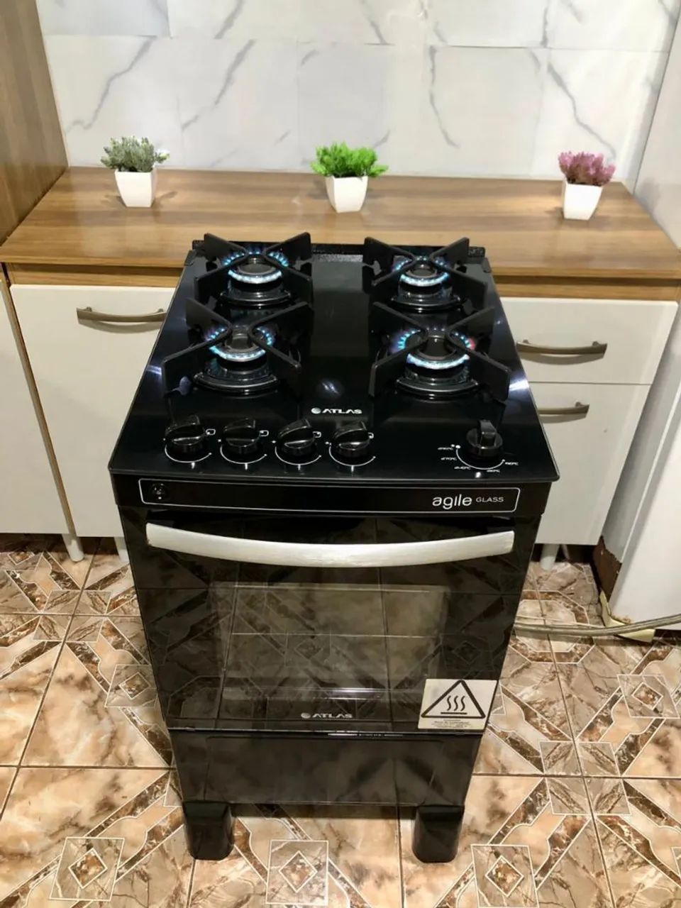 VENDO FOGÃO MODELO ATLAS MESA DE VIDRO 04 BOCAS  - Foto 2