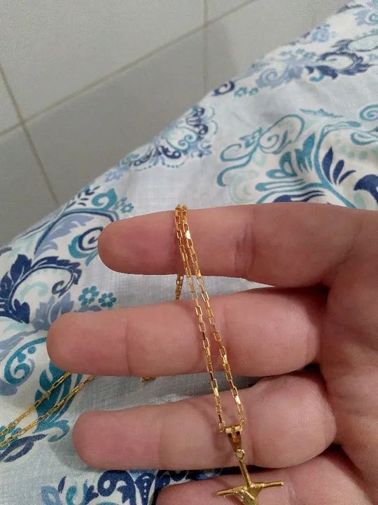 Cordão moeda antiga tijolinho  - Foto 3