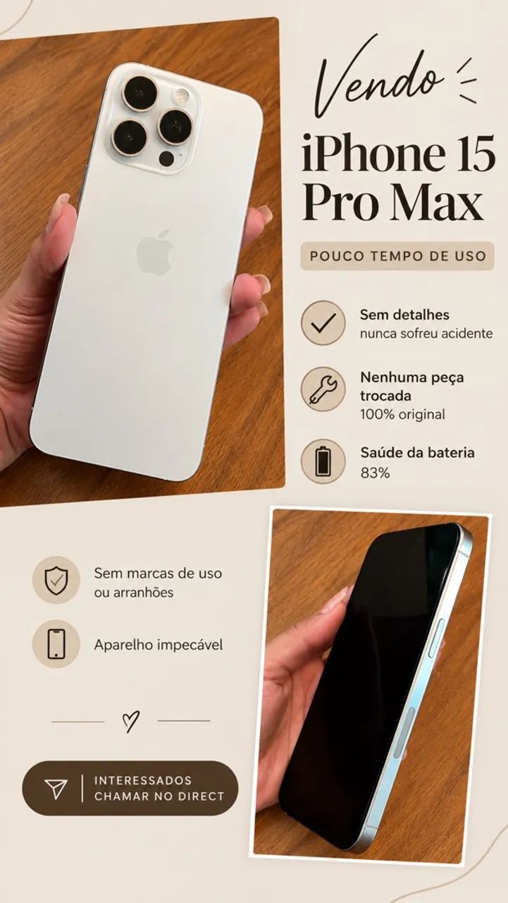 iPhone 15 pro max 256 - Branco  - Foto 4