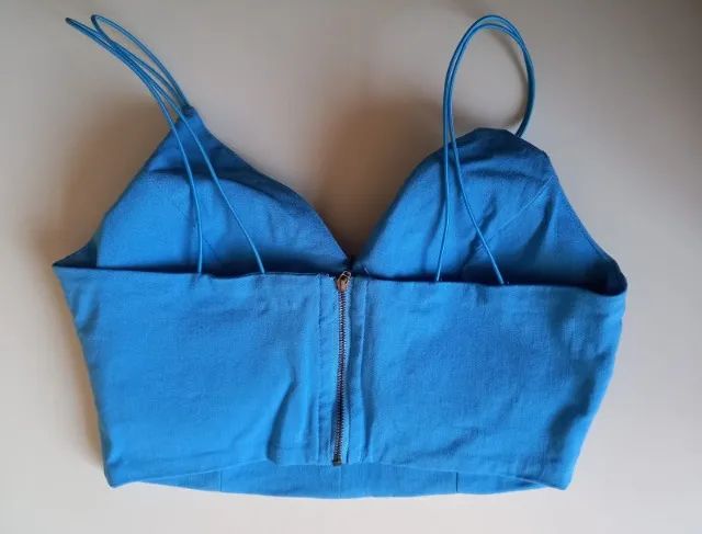 Cropped Azul Feminino Com Bojo - Loja Renner - Foto 4