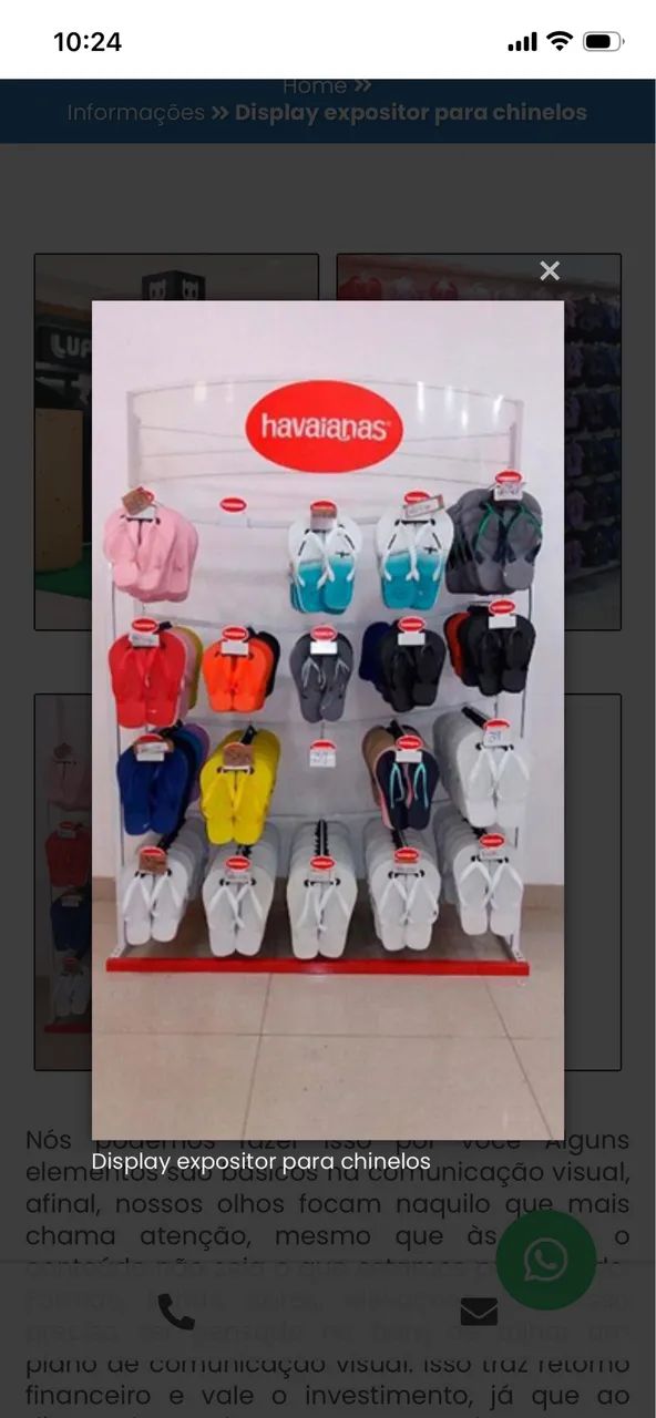 Expositor de  chinelo