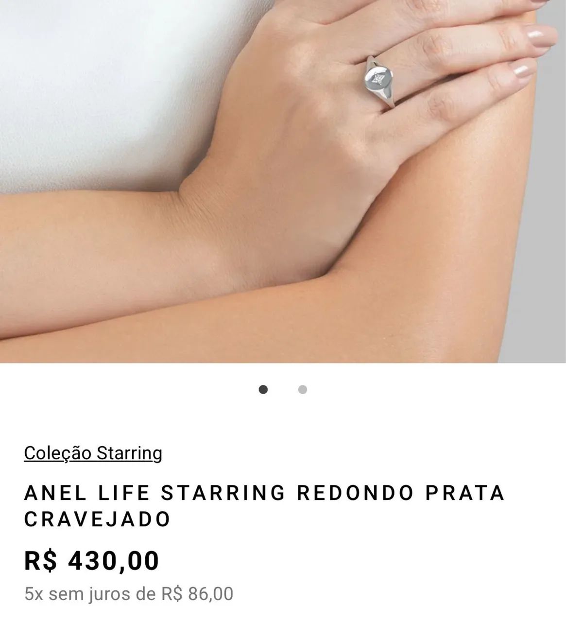 Anel Signet Vivara em prata 925 - Foto 4