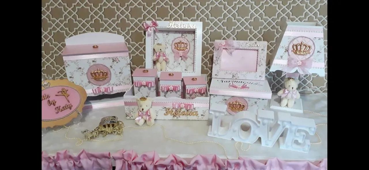 Kit Higiene Bebê Coleção "Ursinha Encantada" 9 peças 