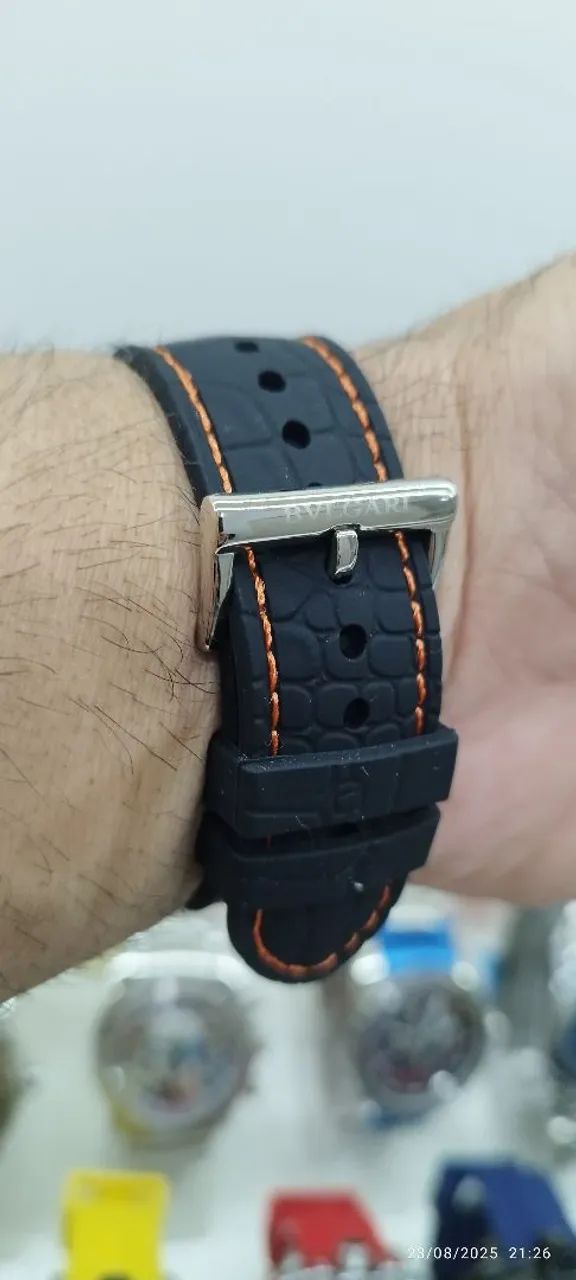 RELÓGIO MASCULINO BLVGARI OCTOGONAL  - Foto 5