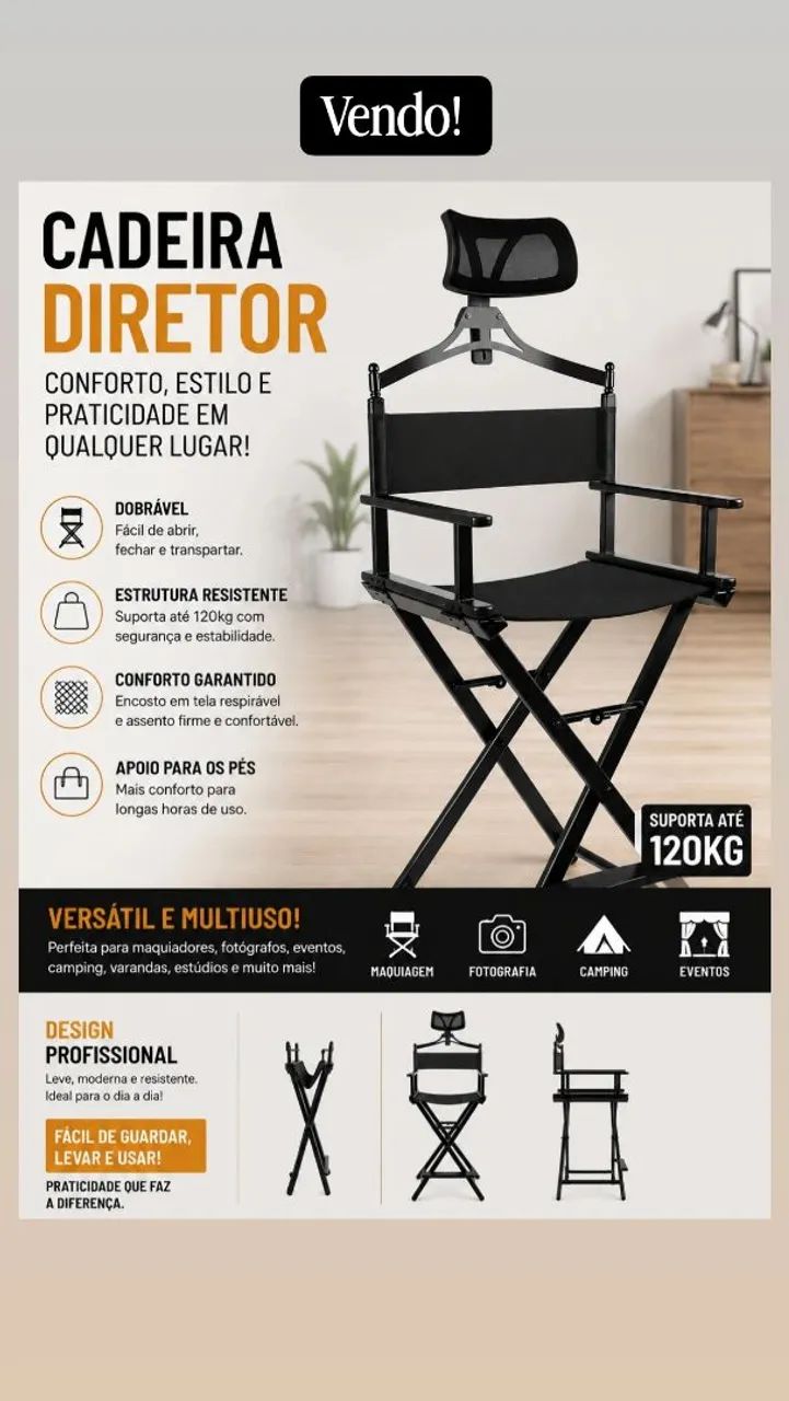 Cadeira Maquiador/Diretor 