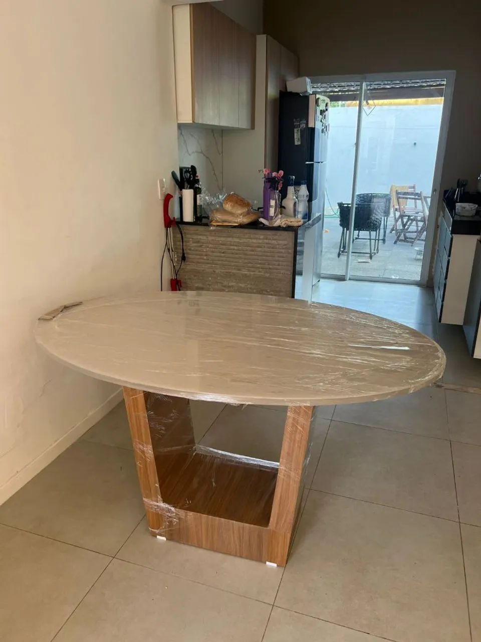 Mesa de Jantar Oval Luxo com Vidro Laqueado  - Foto 5
