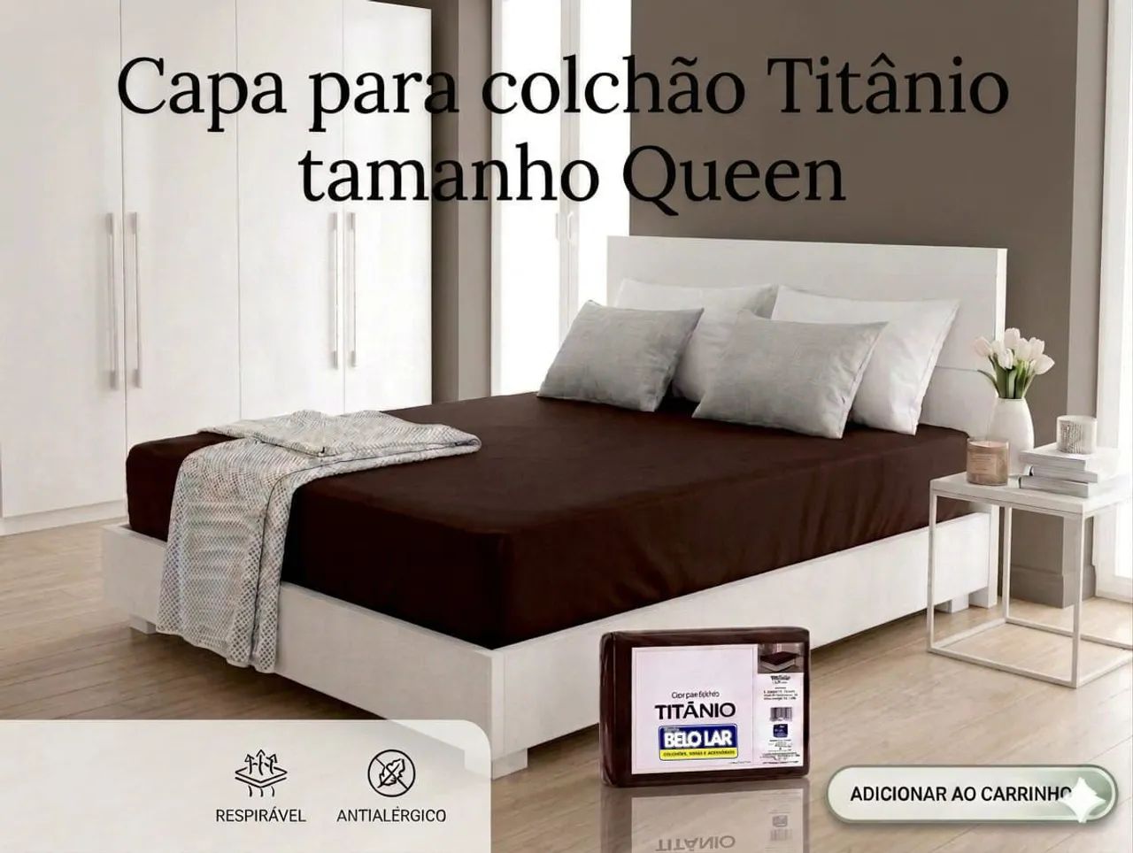 Capa para Colchão Queen cor Marrom