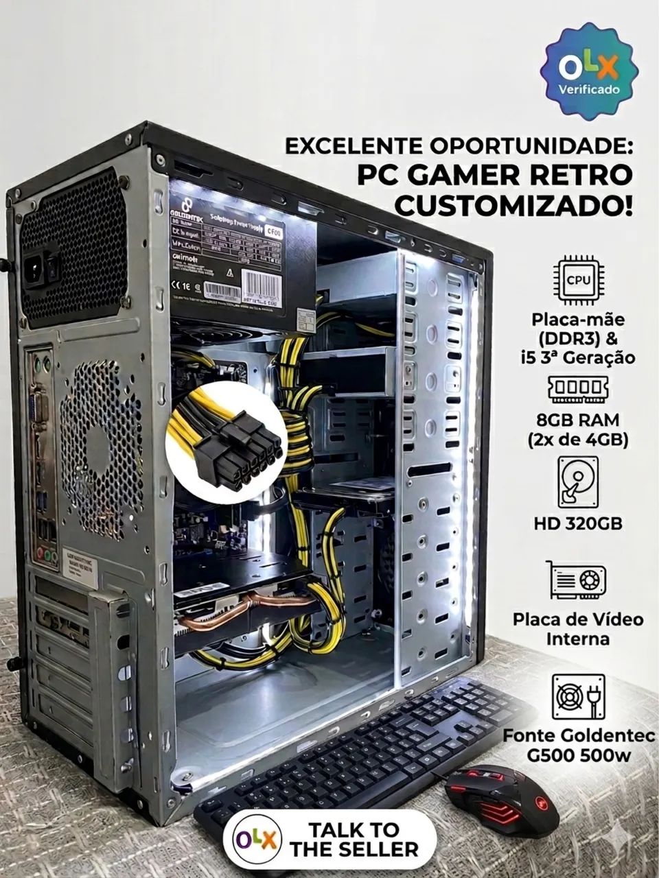 PC Completo i5 + 8GB RAM + Periféricos (Ideal para Estudos e Office)