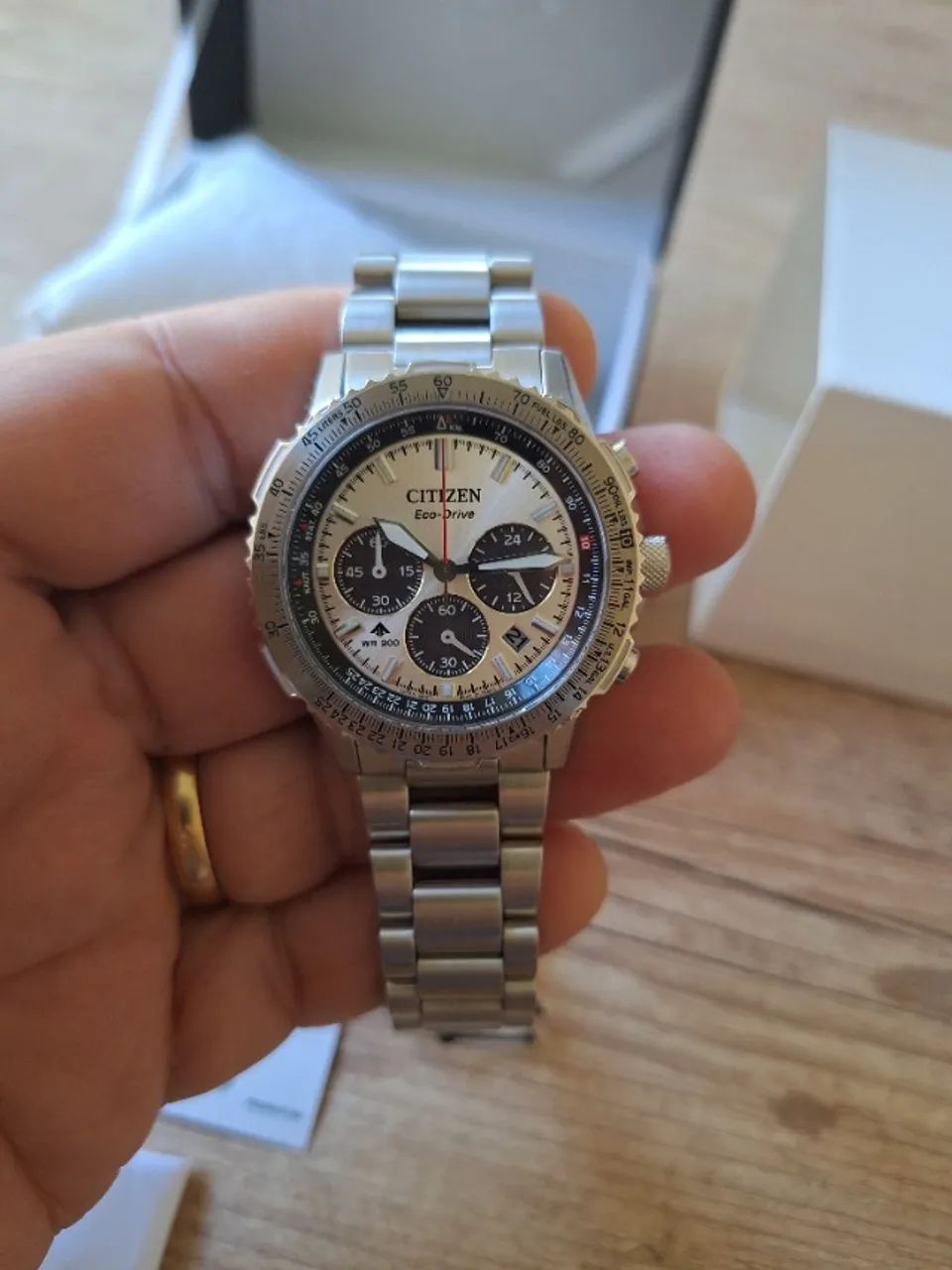 Relógio Citizen Promaster Navihawk Ca4660-61a Eco-drive 200m Panda