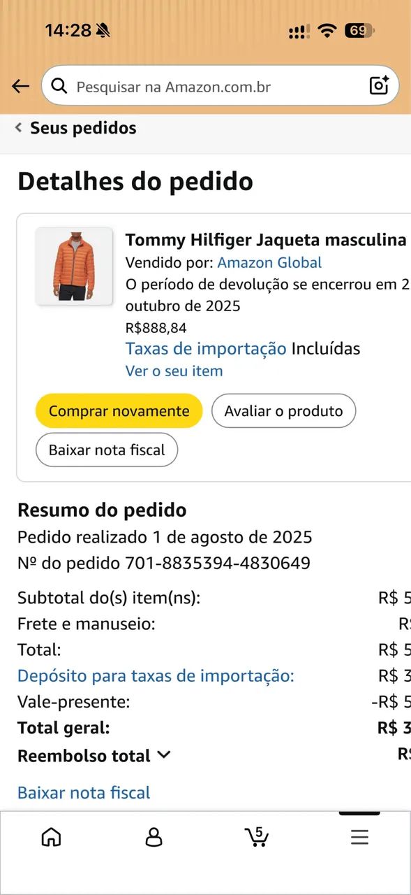 Jaqueta Tommy Hilfiger Laranja ORIGINAL - NOVA - M - Foto 3