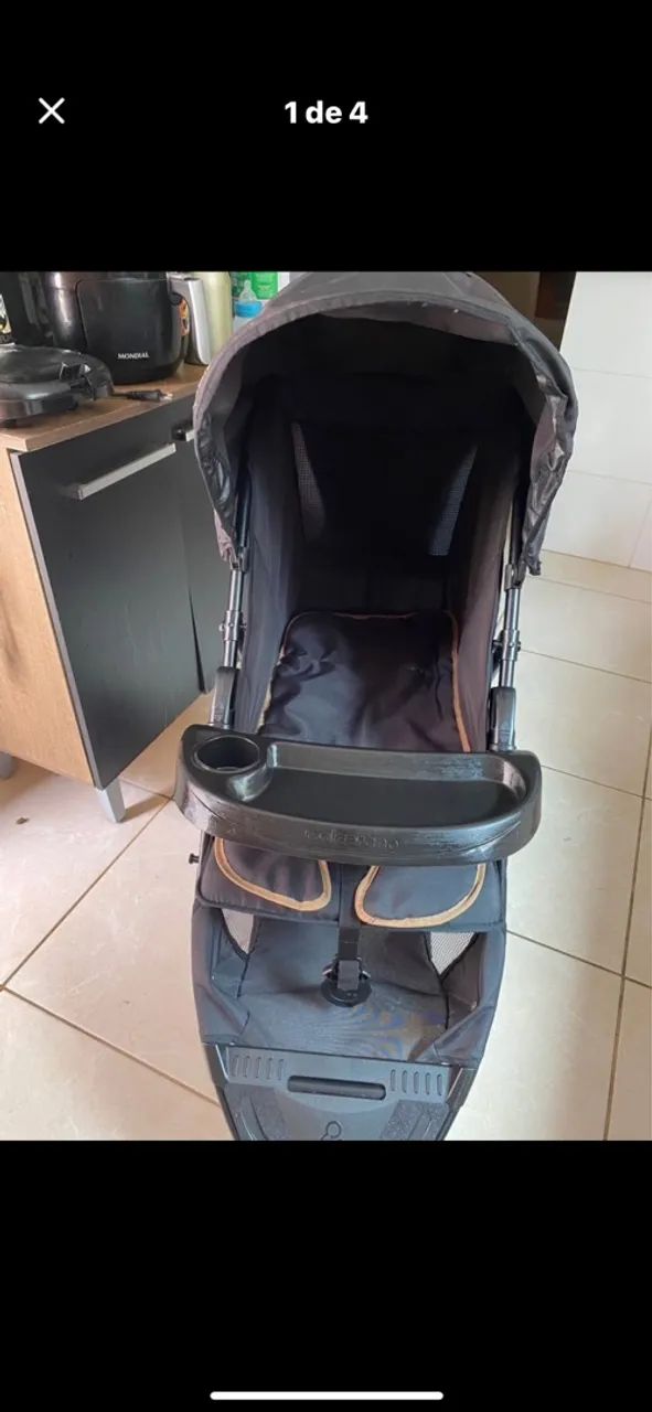 Carrinho de bebê com bebê conforto  - Foto 3