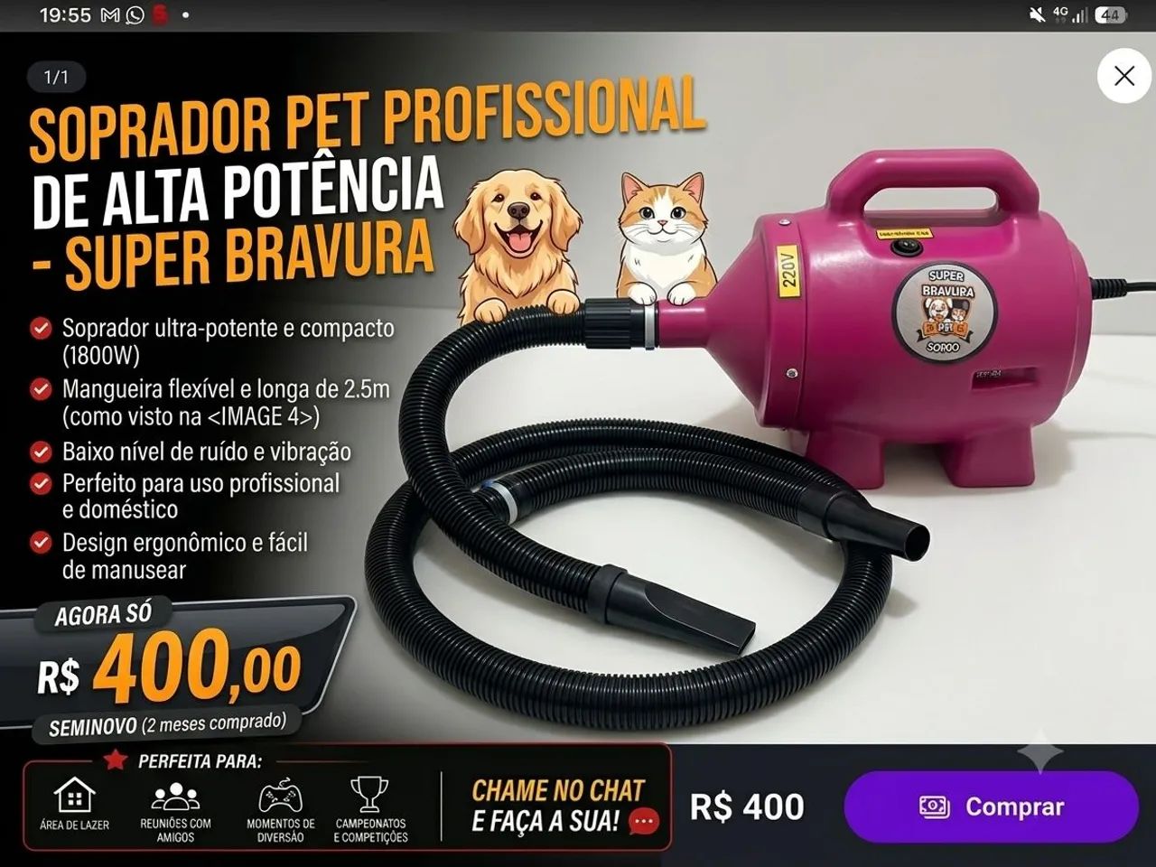 Soprador Para Pet Profissional 