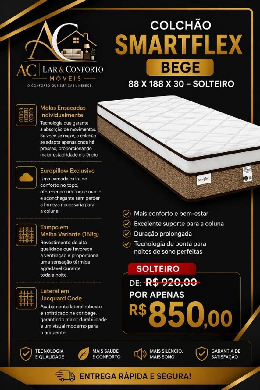 COLCHÕES SOLTEIRO A PARTIR DE R$370, - Foto 3