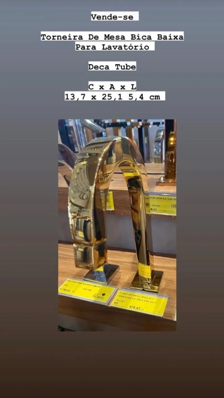 Torneira de Mesa Bica Baixa para Lavatório Gold - Marca Deca 