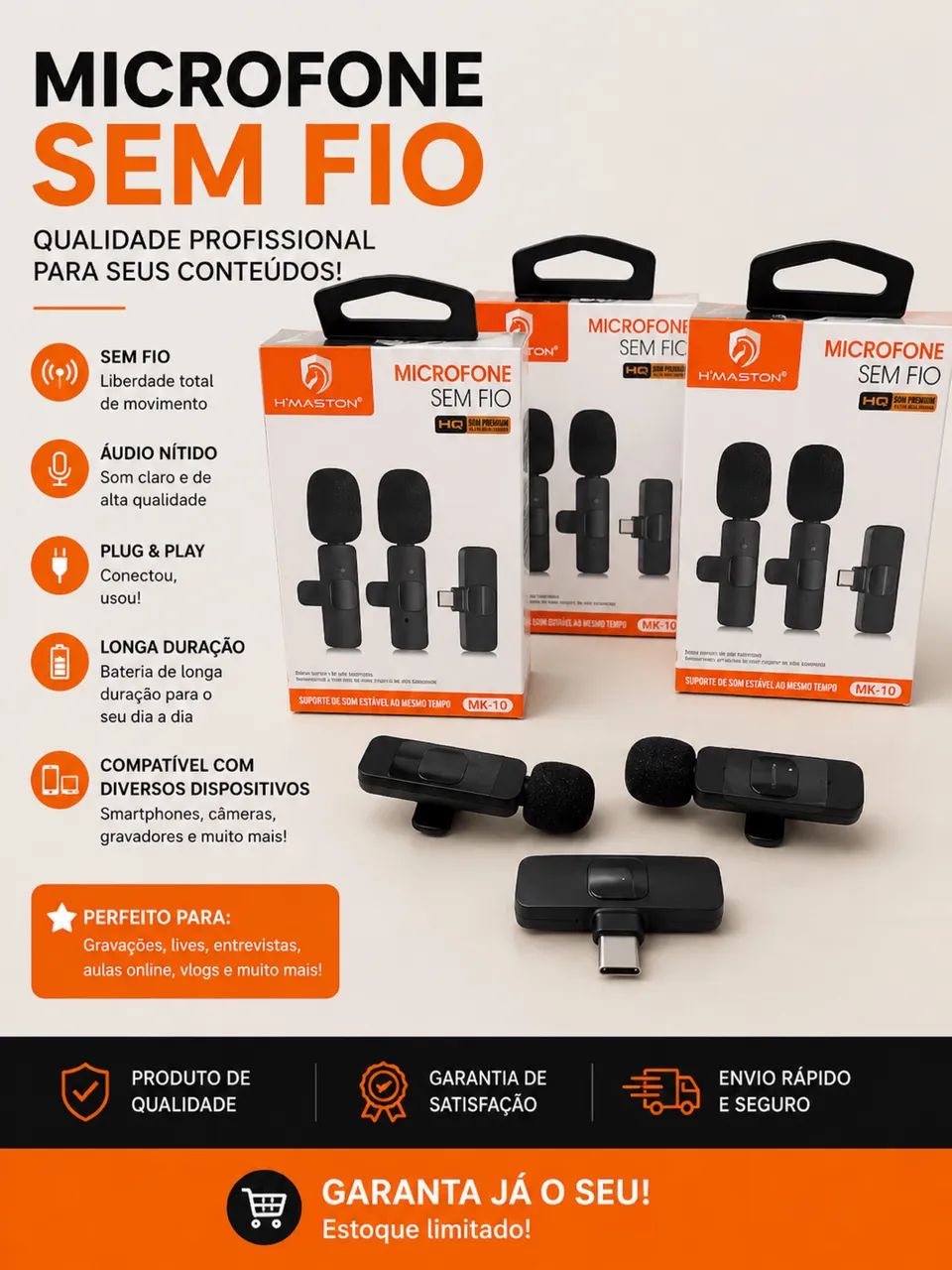 Mega Promoção Microfone sem fio Lapela 