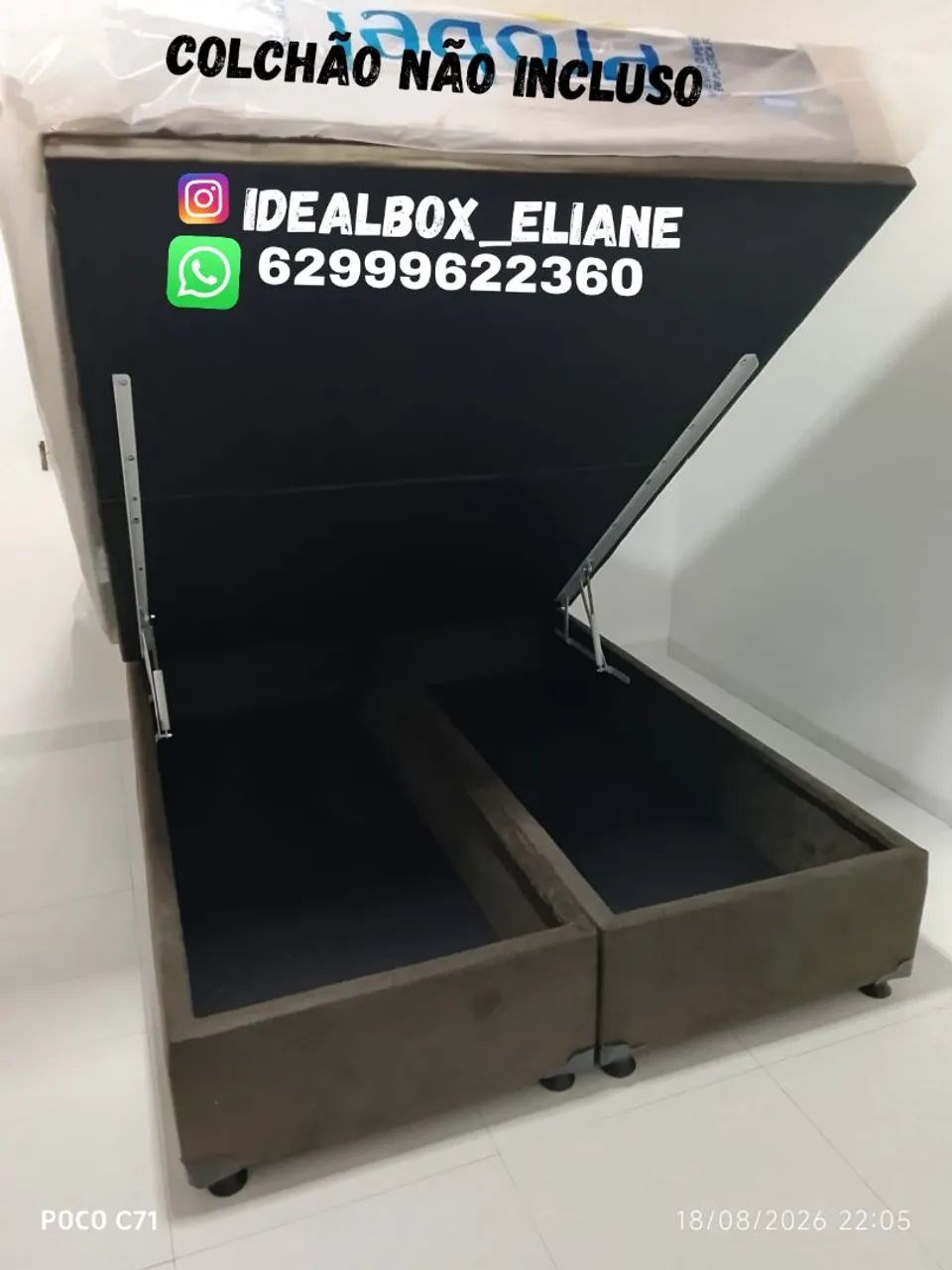 Box baú Queen size -  madeira de eucalipto tratado  - Foto 4