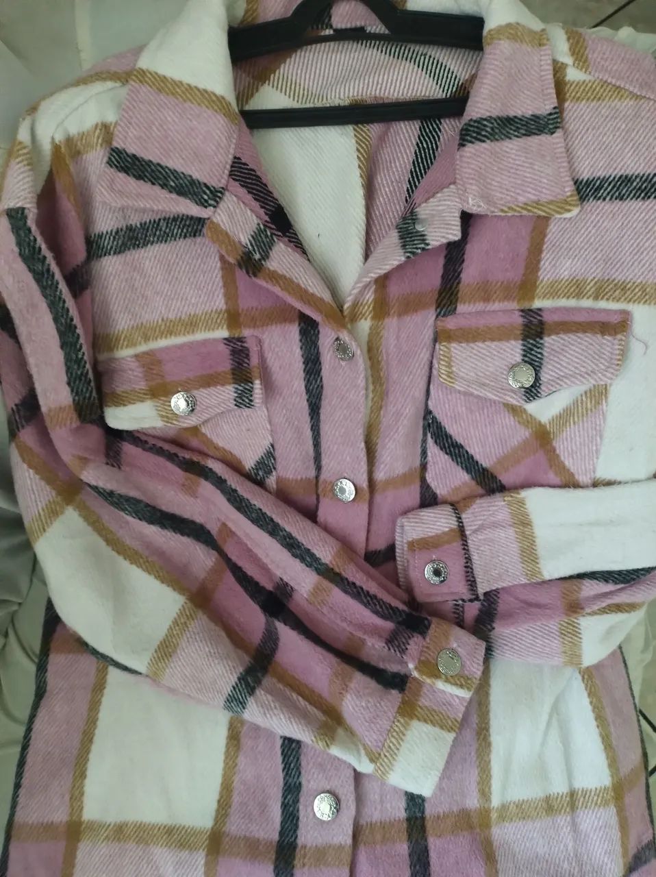 Camisa xadrez rosa  - Foto 3