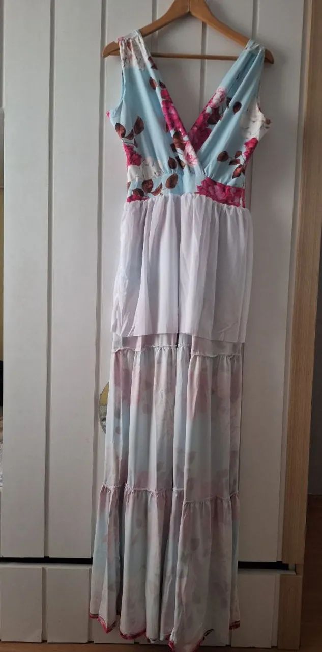 Vestido longo floral azul serenity  - Foto 5
