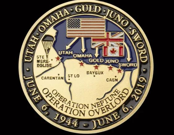 Challenge Coin Americana Moeda Comemorativa Segunda Guerra Mundial Dia D- US NAVY - Foto 2