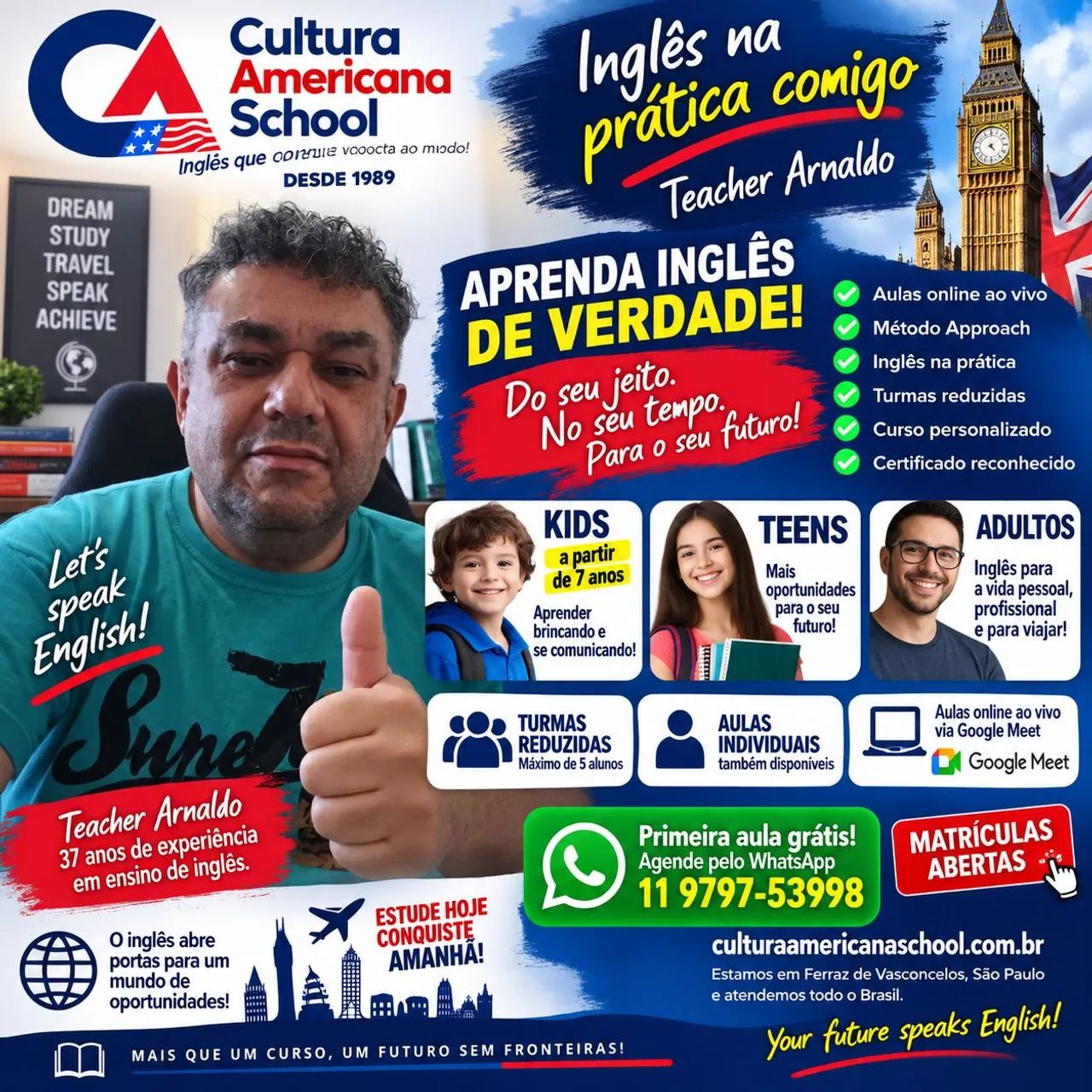 Aula de inglês on line 