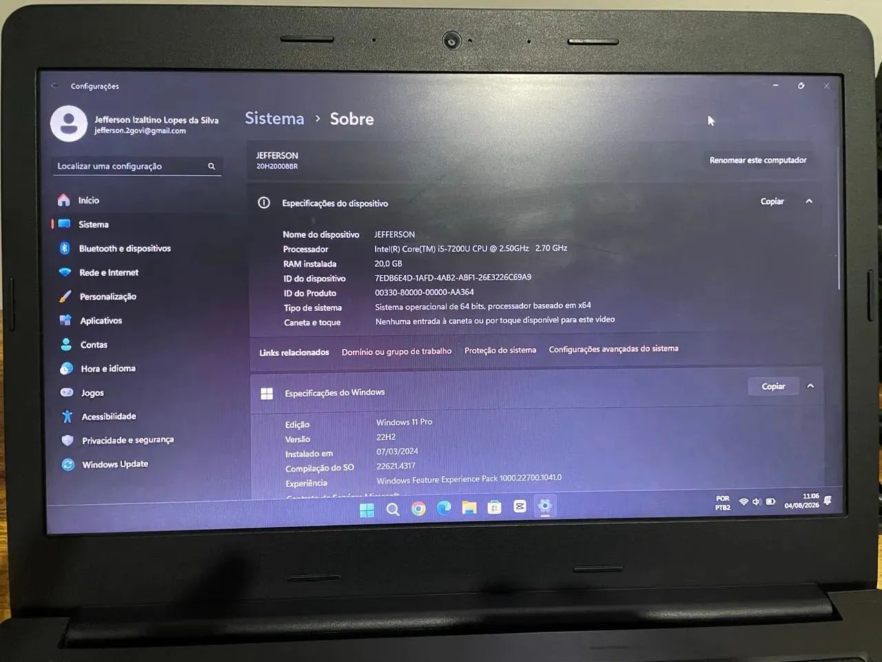 Notebook Lenovo ThinkPad E470 | Core i5 | 20GB RAM | SSD | Windows 11 + Office - Foto 3