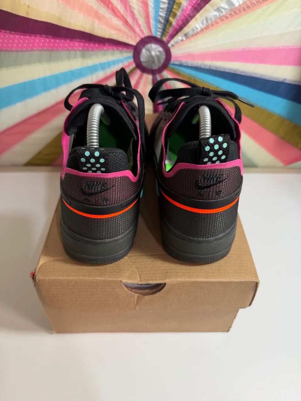 Nike Air Force 1 React Black Team Orange Pink Prime - Foto 3